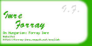 imre forray business card